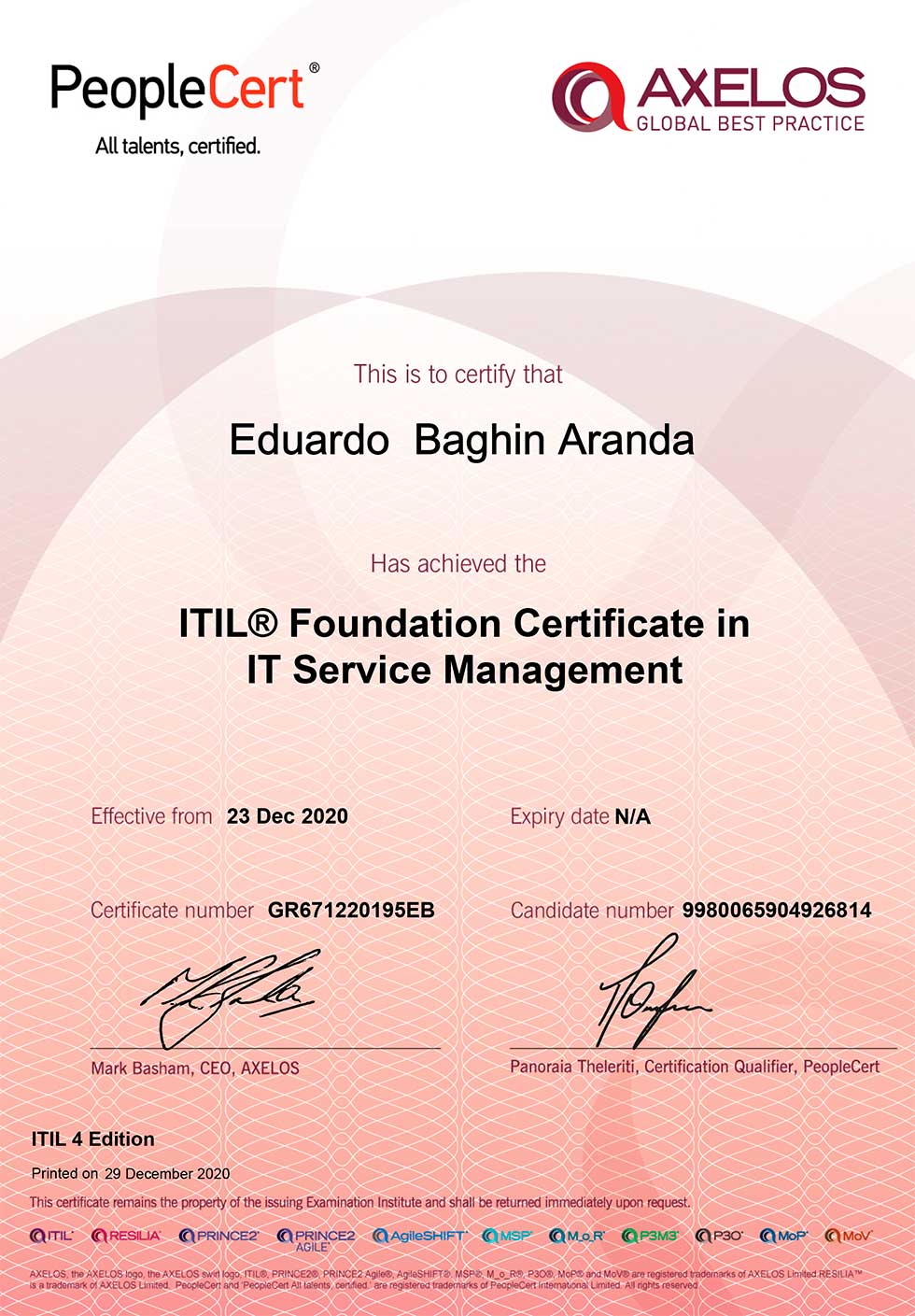 Certificado ITIL4